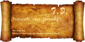 Turcsányi Dezső névjegykártya